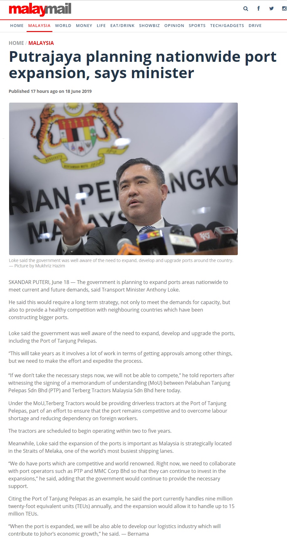 20190619-MalayMail-Putrajaya-planning-nationwide-port-expansion,-says-minister.jpg